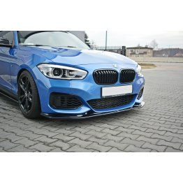 Накладка сплиттер на передний бампер Вариант 3 на BMW 1 F20 M-Power рестайл